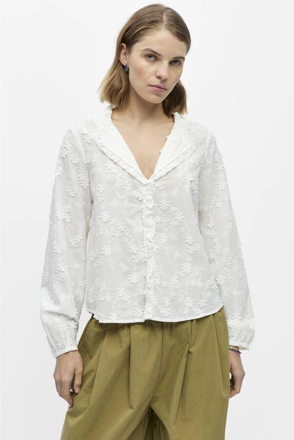 OBJECT broderie blouse met borduursels ecru