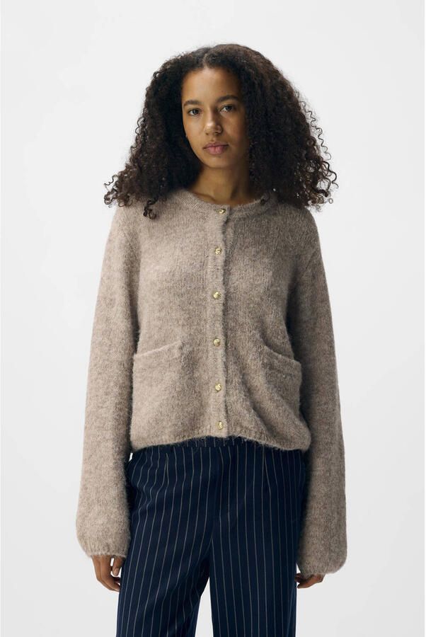 OBJECT cardigan beige gebreid