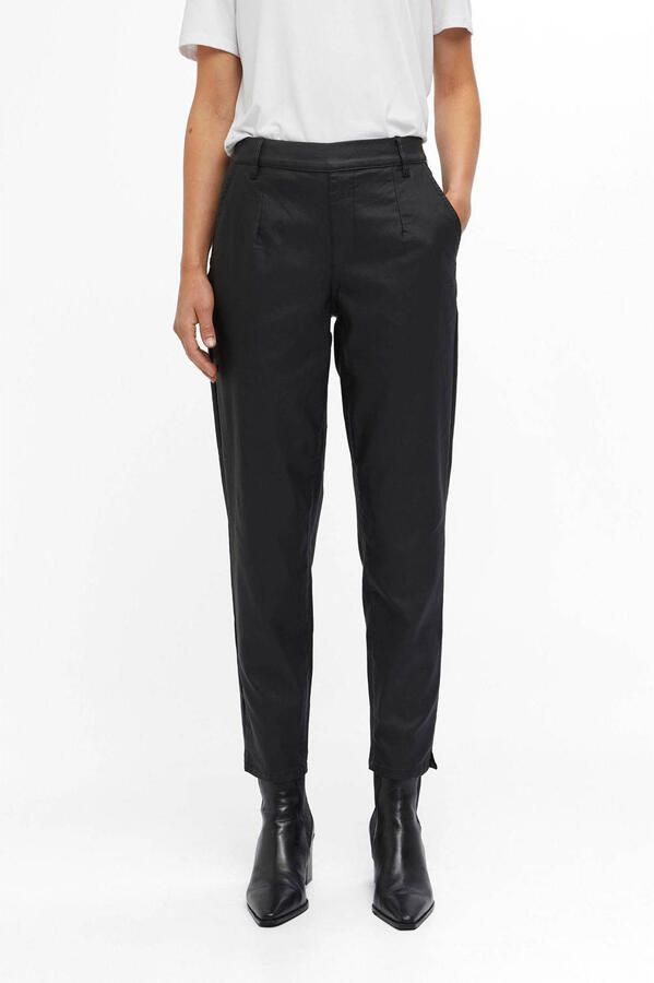 OBJECT Dames Broeken Objbelle Lisa Coated Pant Noos Zwart - Foto 7