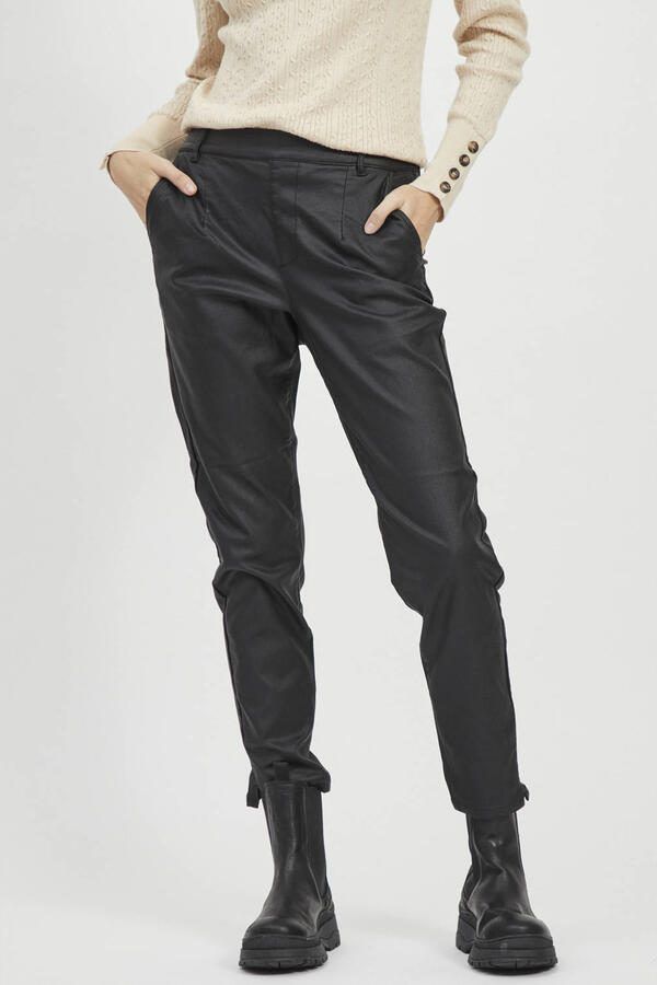 OBJECT Dames Broeken Objbelle Lisa Coated Pant Noos Zwart - Foto 7