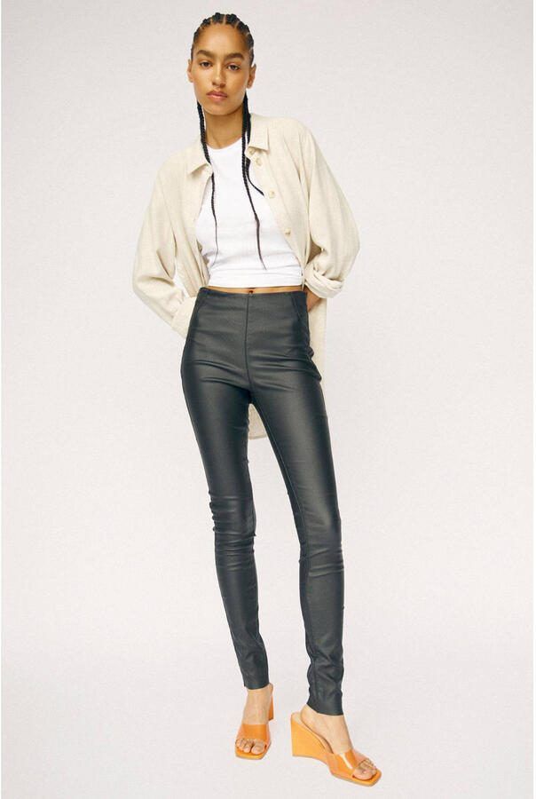 OBJECT Dames Broeken Objbelle Mw Coated Leggings No Zwart - Foto 6