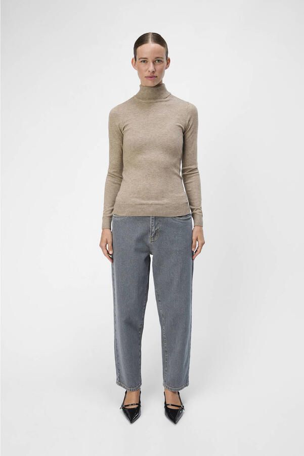 OBJECT Dames Truien & Vesten Objthess L s Rollneck Knit Pullover Taupe - Foto 7