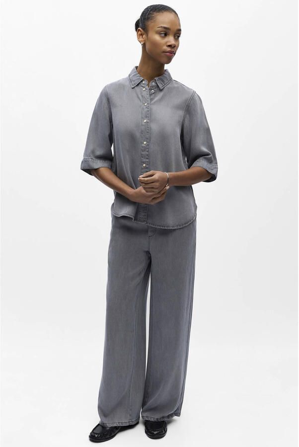 OBJECT Dames Blouses Objframe 2 4 Re Denim Top Grijs - Foto 7