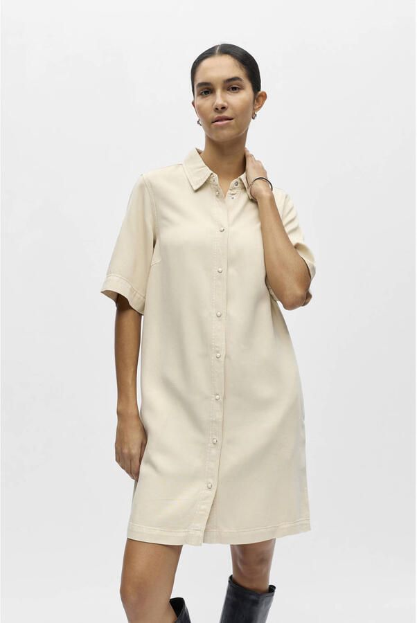 OBJECT denim blousejurk ecru