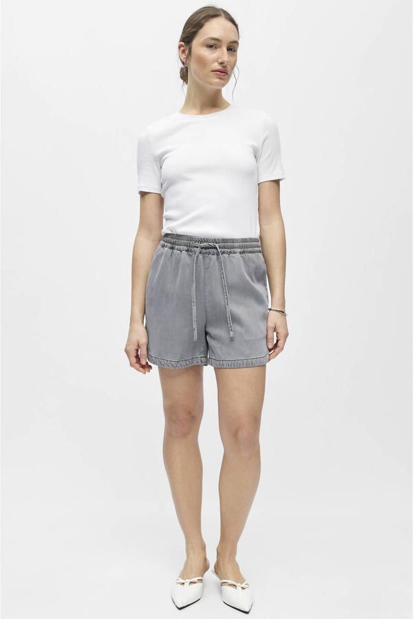 OBJECT denim straight regular waist short grey denim - Foto 6