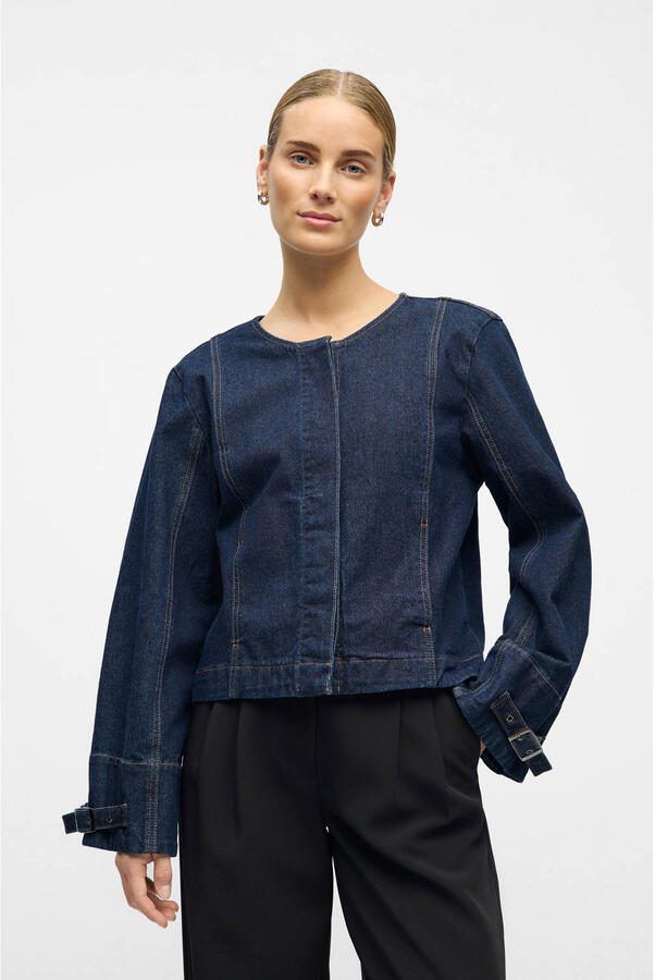 OBJECT denim top dark blue denim