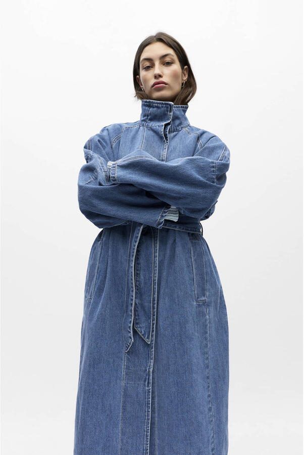 OBJECT denim trenchcoat medium blue denim