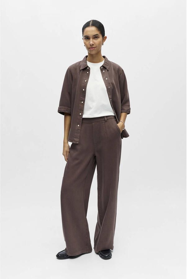 OBJECT denim Wide leg regular waist casual broek - Foto 3