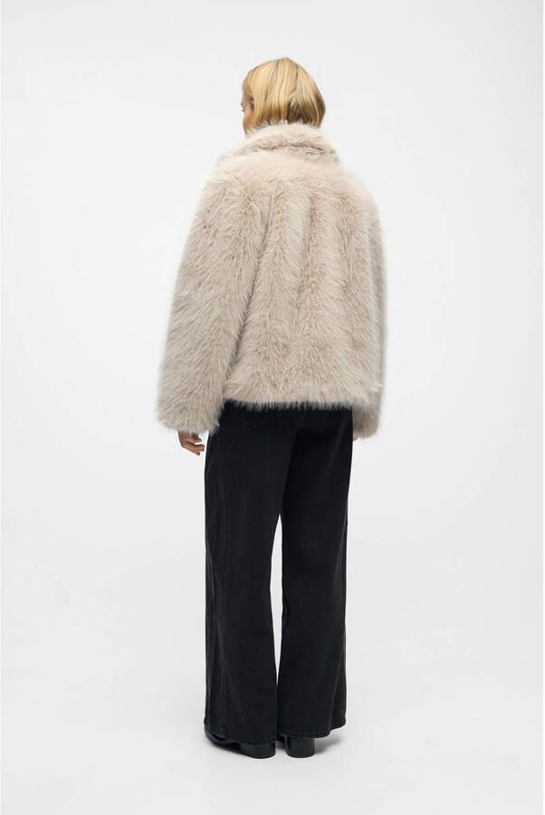OBJECT Dames Jassen Objisadora L s Lo Hairy Coat Beige - Foto 6