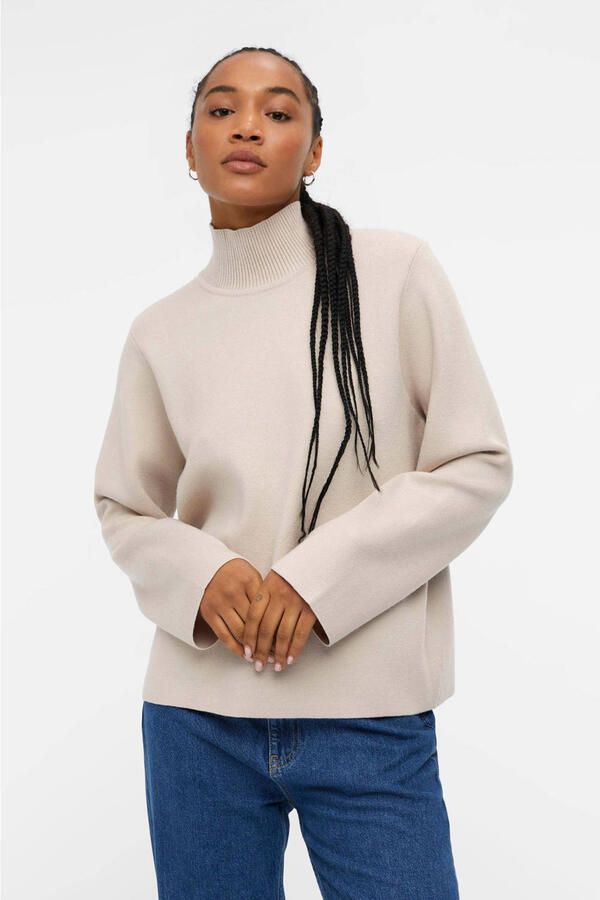 OBJECT Dames Truien & Vesten Objreynard High Neck Pullover Beige - Foto 5