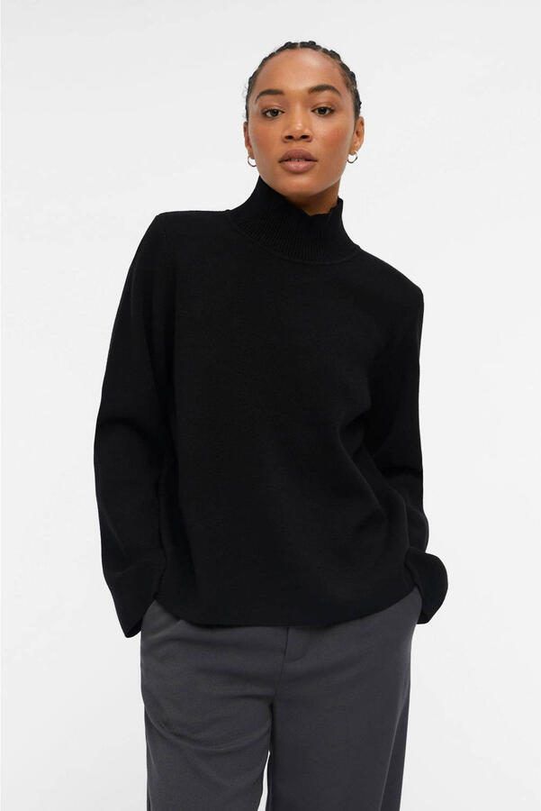 OBJECT Dames Truien & Vesten Objreynard High Neck Pullover Zwart - Foto 5