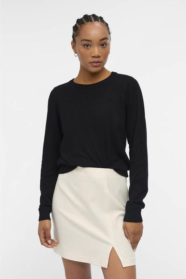 Object Gebreide pullover met ronde hals model 'THESS'
