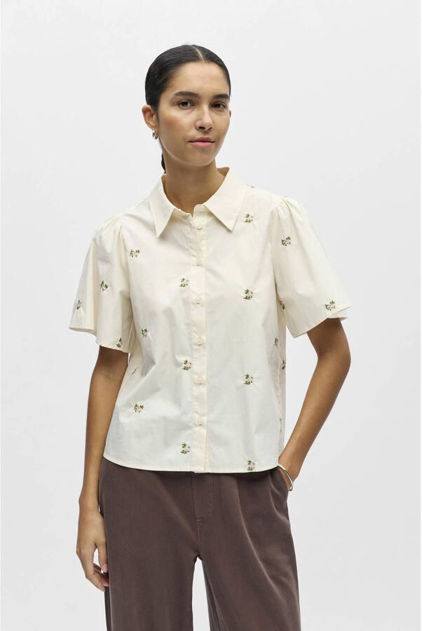 OBJECT gebloemde blouse ecru