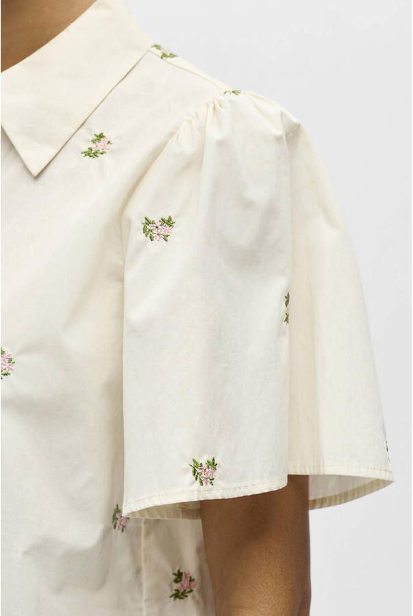 OBJECT gebloemde blouse ecru - Foto 2