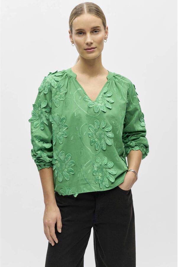 OBJECT gebloemde blousetop groen