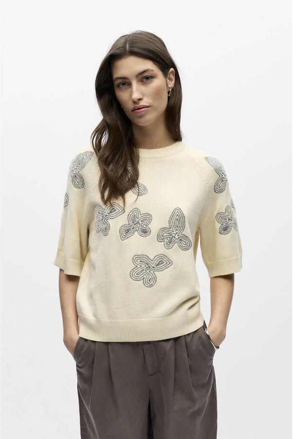 OBJECT Dames Truien & Vesten Objlaney Rubin Ss Pullover Creme - Foto 5