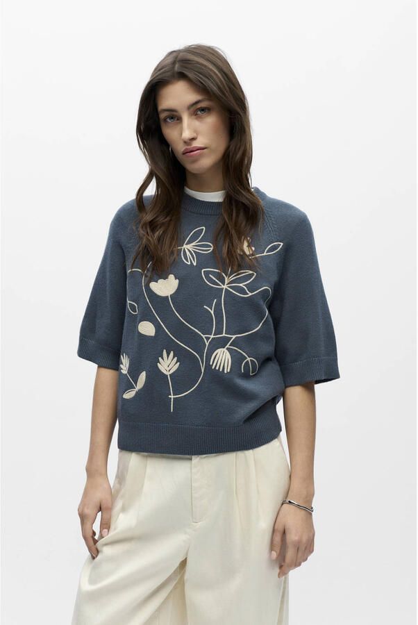 OBJECT Dames Truien & Vesten Objlaney Rubin Ss Pullover Blauw - Foto 5