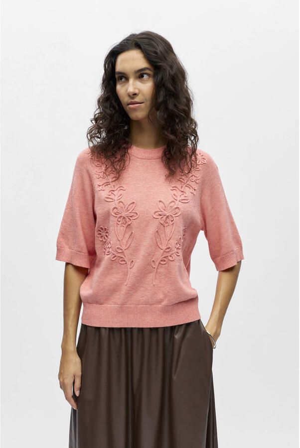 OBJECT Dames Truien & Vesten Objlaney Rubin Ss Pullover Roze - Foto 5