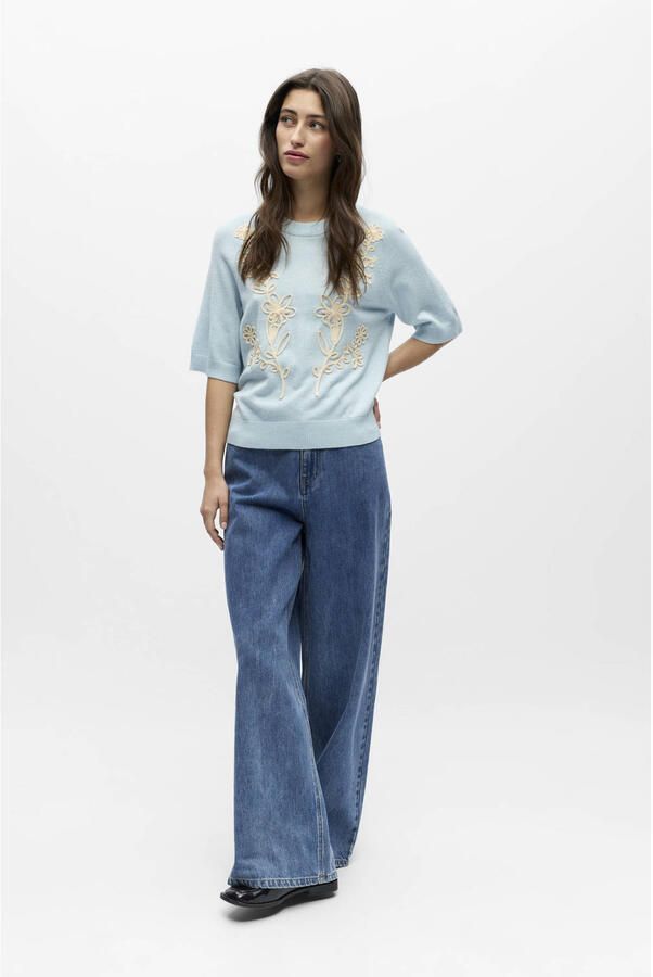 OBJECT Dames Truien & Vesten Objlaney Rubin Ss Pullover Lichtblauw - Foto 6