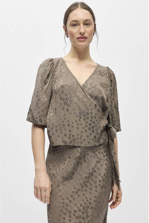 OBJECT Dames Blouses Objbela Re S s Top Taupe - Foto 5