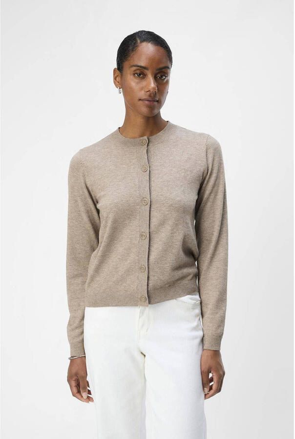 OBJECT gebreid vest OBJTHESS taupe