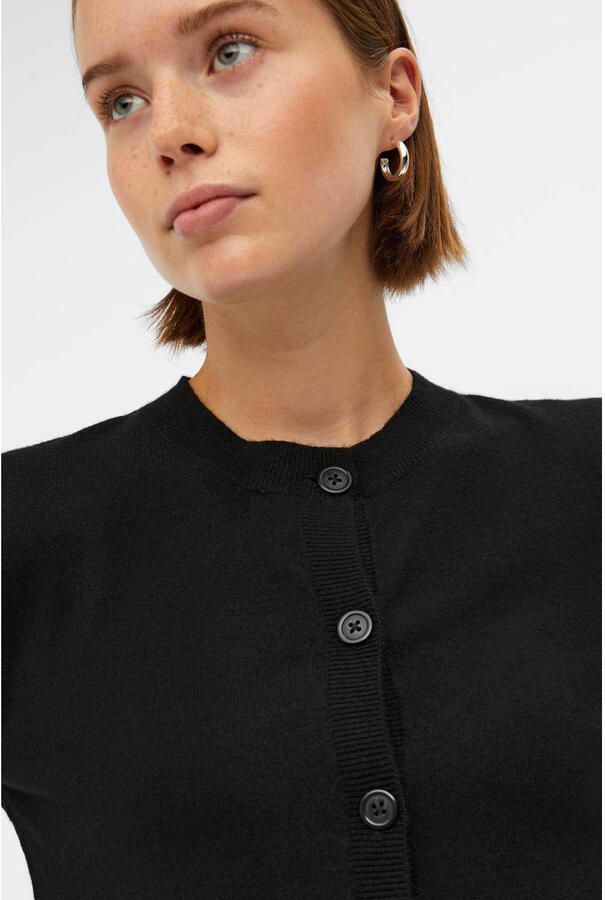 OBJECT gebreid vest OBJTHESS zwart - Foto 2
