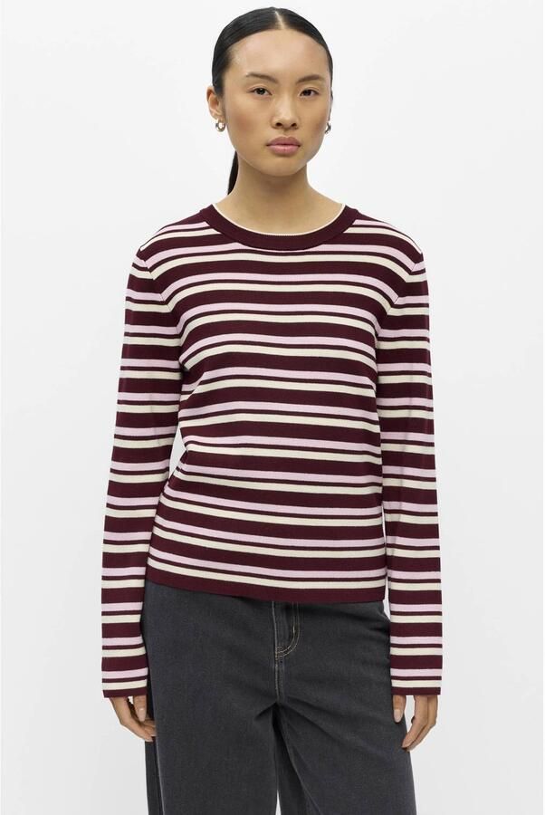 OBJECT Dames Tops & T-shirts Objester L s Re Knit Pullover 147 Nd Bordeaux