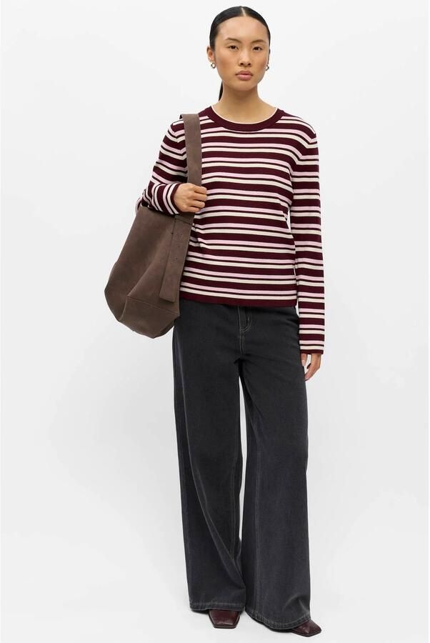 OBJECT Dames Tops & T-shirts Objester L s Re Knit Pullover 147 Nd Bordeaux - Foto 2