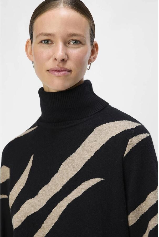 Object Zwarte Gebreide Coljurk Stijlvol Comfort Black Dames - Foto 7