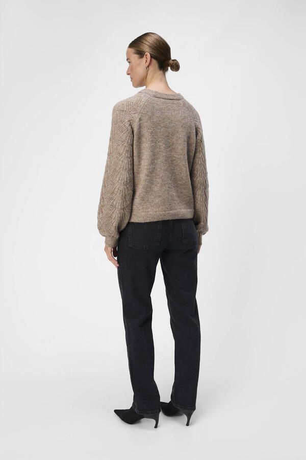 OBJECT Dames Truien & Vesten Objflora Re L s Knit Pullover Bruin - Foto 5