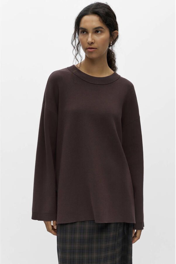 OBJECT Dames Truien & Vesten Objreynard L s Lo Knit Pullover Noos Bruin - Foto 5