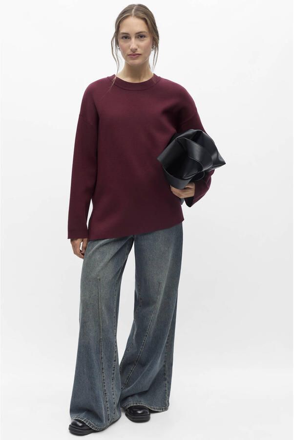 OBJECT Dames Truien & Vesten Objreynard L s Lo Knit Pullover Noos Bordeaux - Foto 5