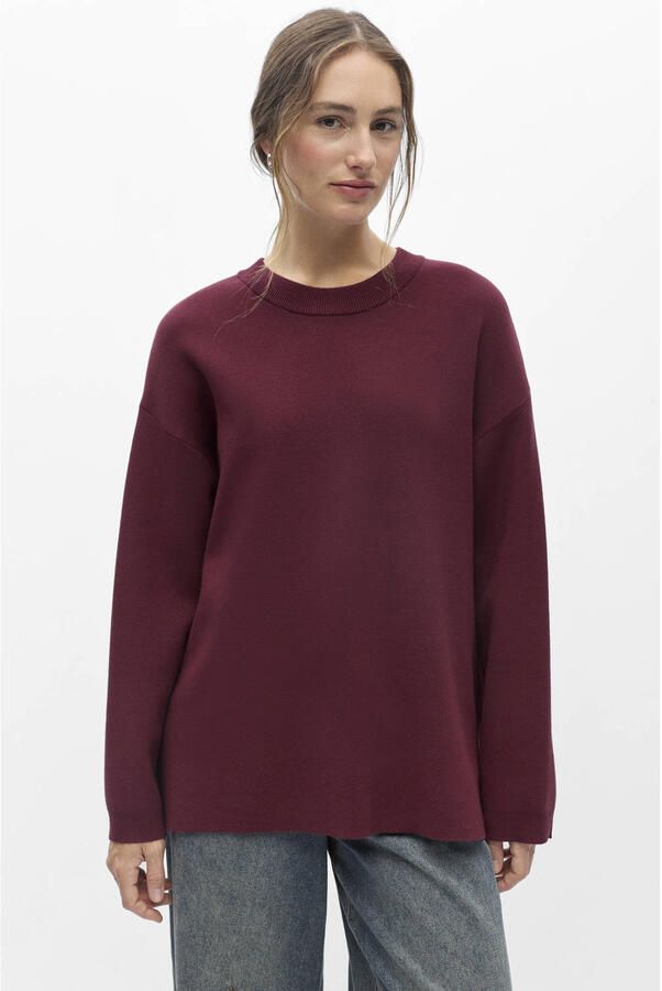 OBJECT Dames Truien & Vesten Objreynard L s Lo Knit Pullover Noos Bordeaux - Foto 6