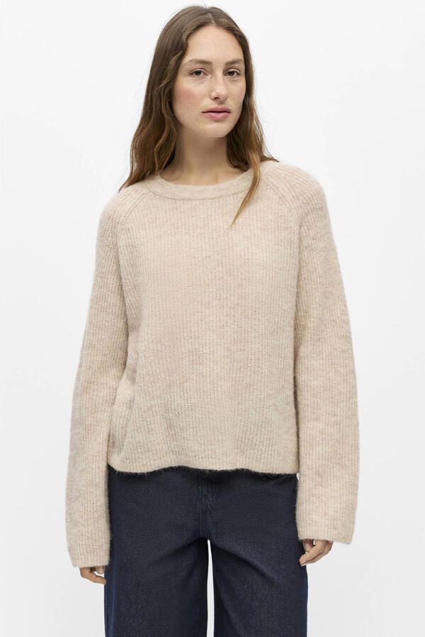 OBJECT Dames Truien & Vesten Objagate O-neck L s Knit Pullover Noos Beige - Foto 5
