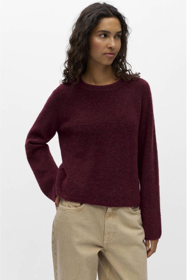 OBJECT Dames Truien & Vesten Objagate O-neck L s Knit Pullover Noos Bordeaux - Foto 5
