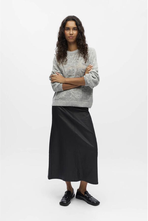 Object Trui Luca Knit Medium Grey Melange - Foto 2