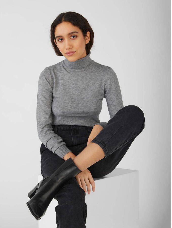 OBJECT Dames Truien & Vesten Objthess L s Rollneck Knit Pullover Grijs - Foto 5