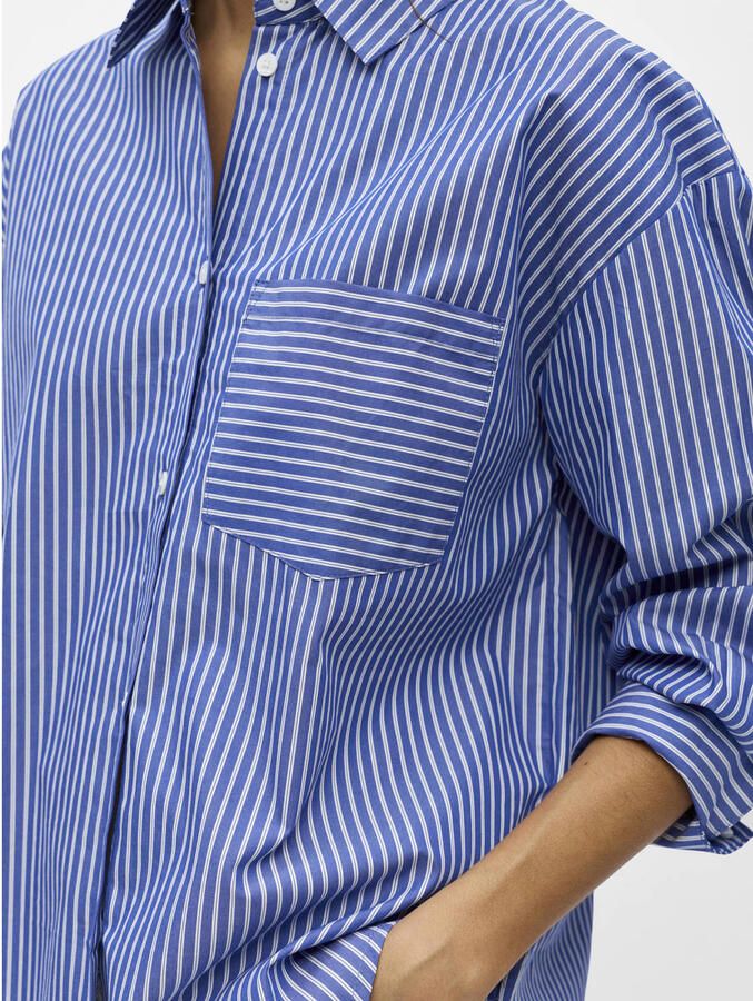 OBJECT gestreepte blouse blauw - Foto 2