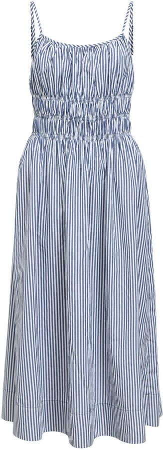 OBJECT gestreepte midi jurk blauw