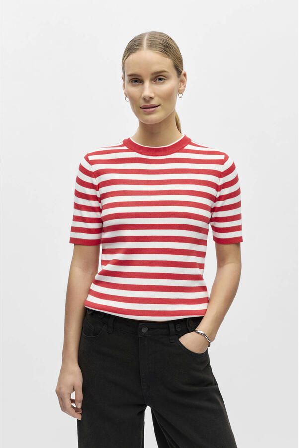 OBJECT Dames Tops & T-shirts Objester S s New Knit Pullover Rood - Foto 5