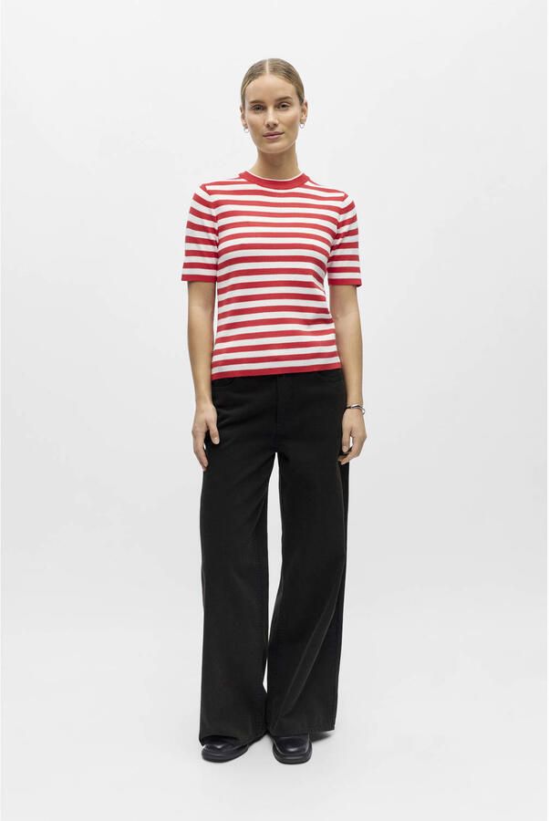 OBJECT Dames Tops & T-shirts Objester S s New Knit Pullover Rood - Foto 6