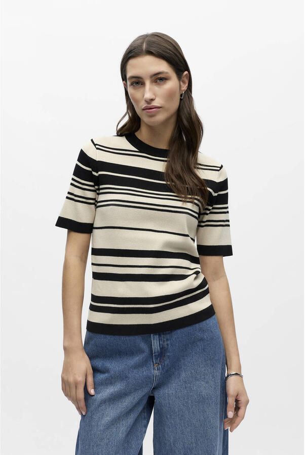 OBJECT Dames Tops & T-shirts Objester S s New Knit Pullover Creme - Foto 5