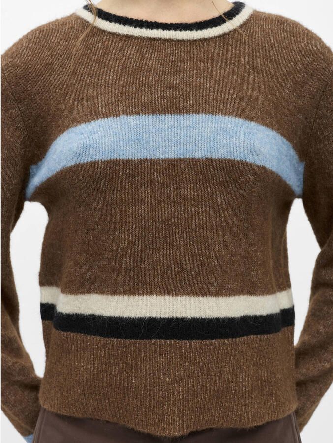 OBJECT Dames Truien & Vesten Objaggie L s Re Knit Pullover Noos Bruin - Foto 6