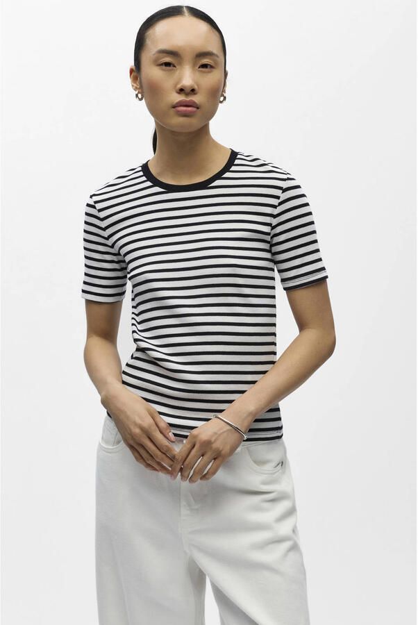OBJECT gestreepte T-shirt zwart