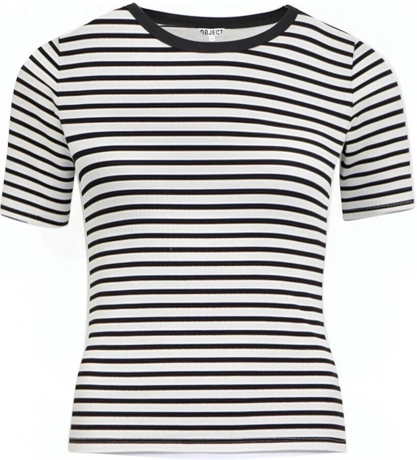 OBJECT gestreepte T-shirt zwart - Foto 2