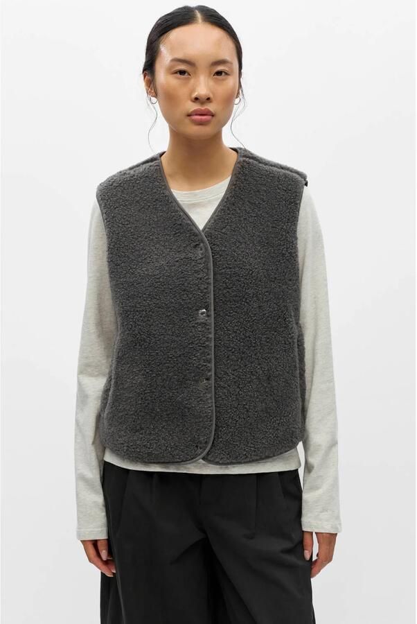 OBJECT Dames Blazers Objella Waistcoat Noos Donkergrijs - Foto 5
