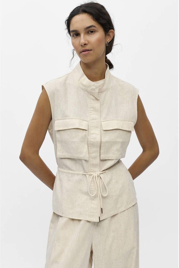 OBJECT Dames Jassen Objkadie Lo Waistcoat 145 Beige - Foto 5