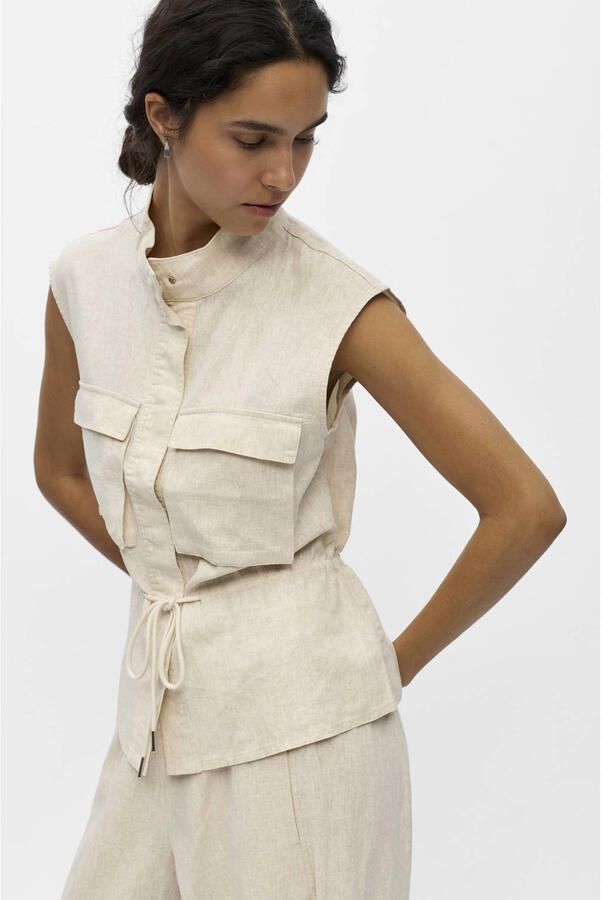 OBJECT Dames Jassen Objkadie Lo Waistcoat 145 Beige - Foto 6