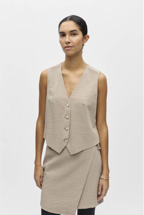 OBJECT gilet taupe
