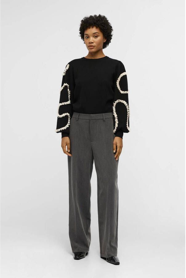 OBJECT Dames Broeken Objsigrid Hw Casual Pant Noos Grijs - Foto 6